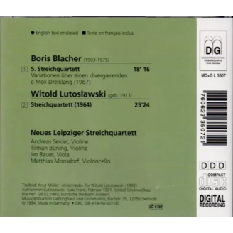 BLACHER - Neues Leipziger - Quatuor à cordes n°5..