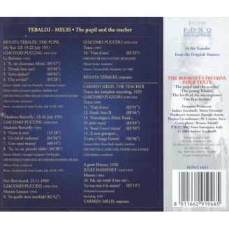 Carmen Melis et Renata Tebaldi : L'élève et la maîtresse