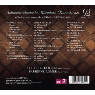 Plangliedli, Lanzigliedli Lieder sur des poèmes de Meinard Lienert