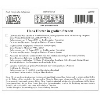 Hans Hotter in grossen Szenen