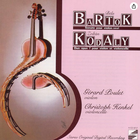 BARTOK - Poulet - Sonate pour violon seul Sz.117 BB.124..