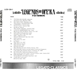 Legends of opera in live performances..