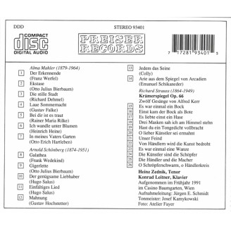 Lieder de A.Mahler, Schoenberg, Strauss..