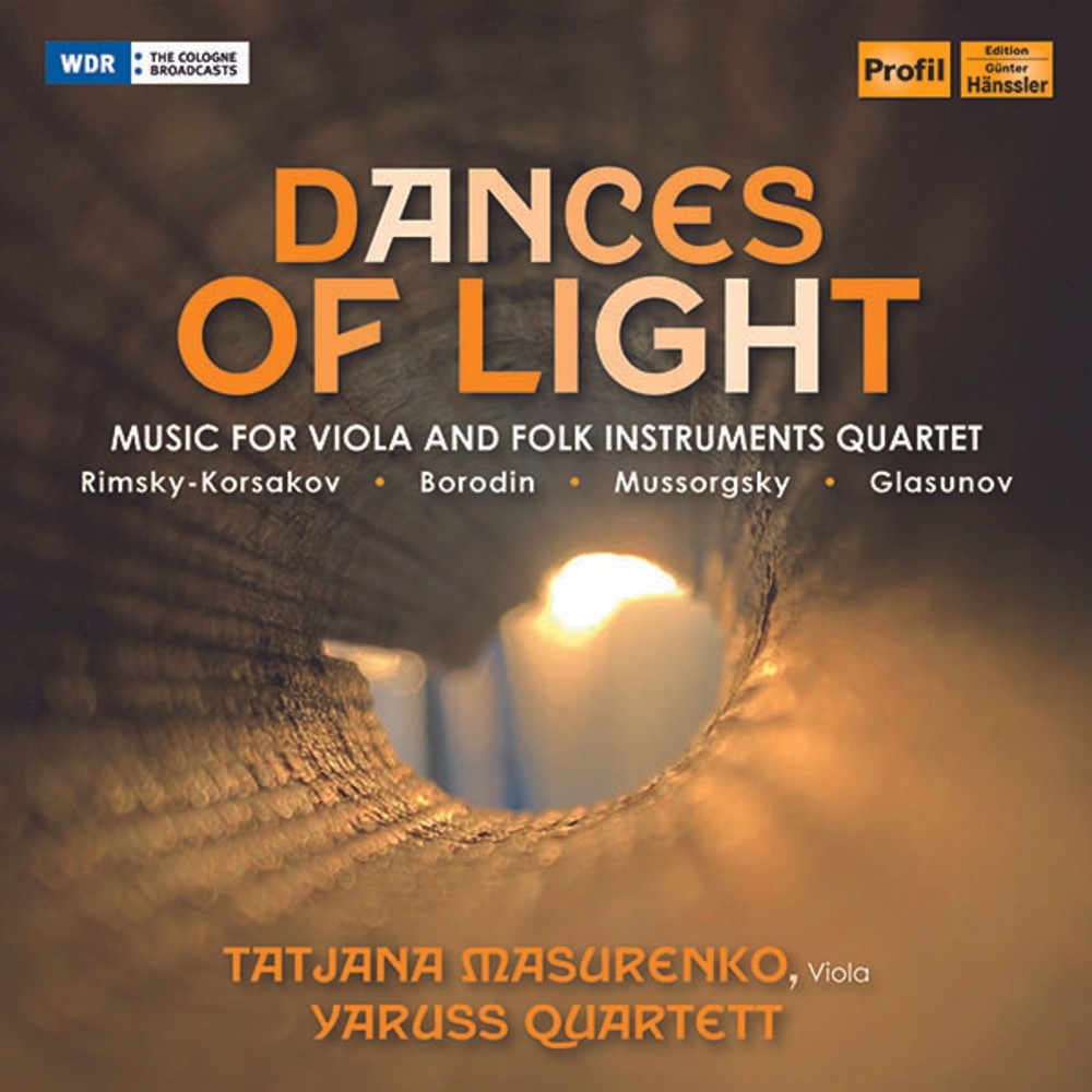 Dances of light music for viola and folk instruments quartet