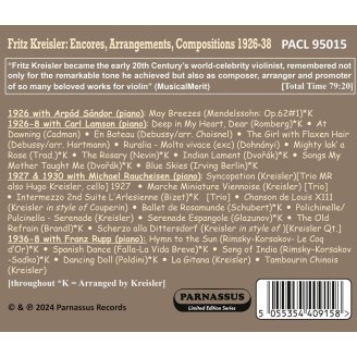 Fritz Kreisler : Encores, arrangements, compositions 1926-1938..