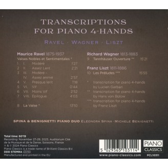 Transcriptions for piano 4-hands..