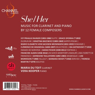 She/Her Music for clarinet and piano by 12 female composers..