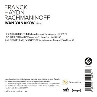 FRANCK - Yanakov - Prélude, fugue et variation, pour orgue en si mineur..