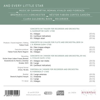 And every little star music by Sammartini, Roman, Vivaldi and Fiorenza..