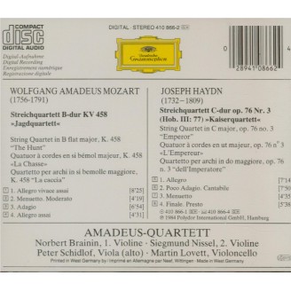 MOZART - Amadeus Quartet - Quatuor à cordes n°17 en si bémol majeur K.45