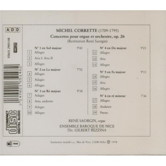 CORRETTE - Saorgin - Concerto pour orgue et six instruments n°1