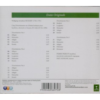 MOZART - Pierlot - Cinq divertimenti (sérénades) pour deux clarinettes (