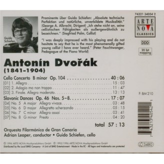 DVORAK - Schiefen - Concerto pour violoncelle et orchestre en si mineur