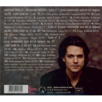 BRITTEN - Pierlot - Suite pour violoncelle seul n°1 op.72