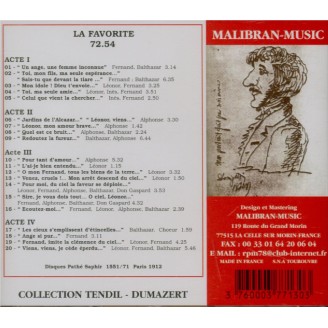 DONIZETTI - Ruhlmann - Favorite (La) : extraits de la version française