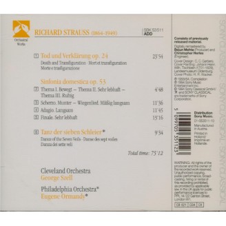 STRAUSS - Szell - Tod und Verklärung (Mort et transfiguration), poème sy