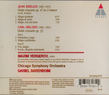 SIBELIUS - Vengerov - Concerto pour violon et orchestre op.47
