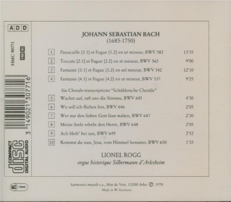 BACH - Rogg - Passacaglia et fugue pour orgue en do mineur BWV.582