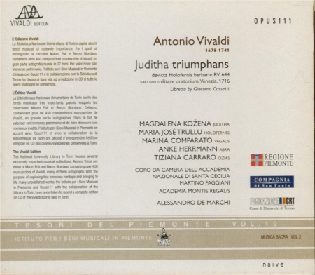 VIVALDI - De Marchi - Juditha triumphans devicta Holofernes barbarie, or