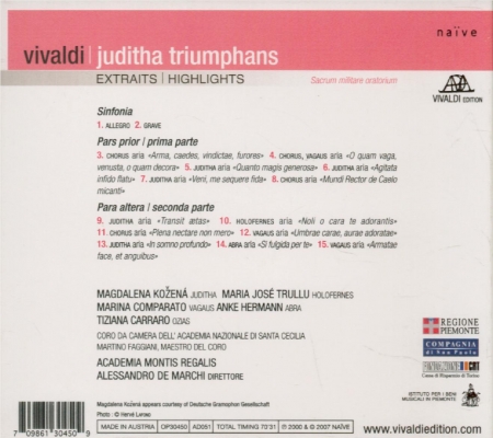 VIVALDI - De Marchi - Juditha triumphans (extraits)