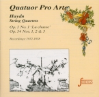 HAYDN - Quatuor Pro Art - Quatuor à cordes n°1 en si bémol majeur op.1 n
