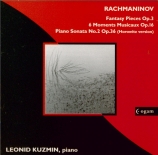 RACHMANINOV - Kuzmin - Cinq morceaux de fantaisie, pour piano op.3