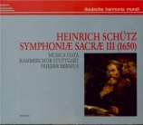 SCHÜTZ - Bernius - Symphoniae sacrae III, 21 concerts sacrés pour voix e