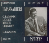 VERDI - Gavazzeni - I masnadieri (Les brigands), opéra en quatre actes live Roma 3 - 12 - 1972