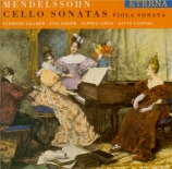 MENDELSSOHN-BARTHOLDY - Dillner - Sonate pour violoncelle et piano n°1 e