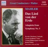 MAHLER - Walter - Das Lied von der Erde (Le chant de la terre), pour tén